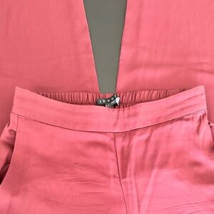 Theory Maroon Silk Trousers